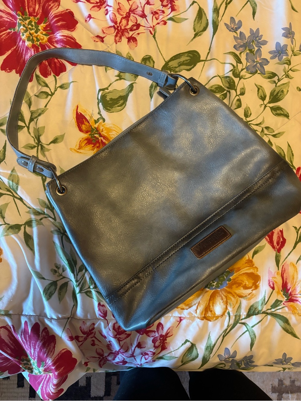 Wrangler Slate Blue Leather Shoulder Bag